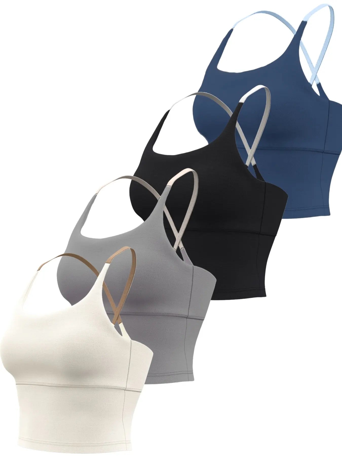 Women'S Slim-Fitting Sports Top with Fixed Padding, Elastic Yoga Tank, Gym Yoga Tops, Color Block Design, Ideal for Fitness and All Seasons