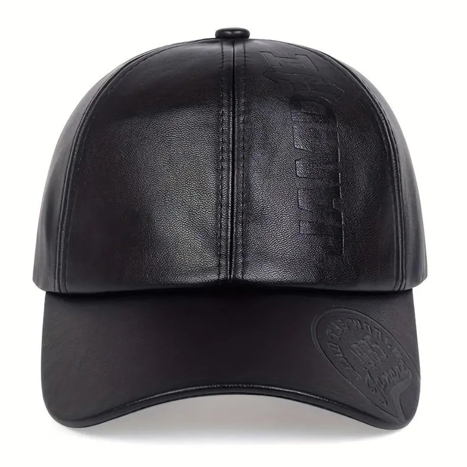 2026 Hot Trend Pick British Style Men’S Baseball Cap – PU Leather Adjustable Breathable Durable Casual Headwear, Tiktokshopblackfriday