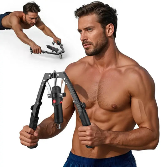 Chest & Arm Twister with Flex Core Training System — 15-Level Hydraulic Resistance Chest Press Machine (22–440 Lbs), Portable Resistance Home Fitness Equipment for Upper Body Workouts, Suitable for Outdoor Use, Christmas & Valentine’S Day Gift