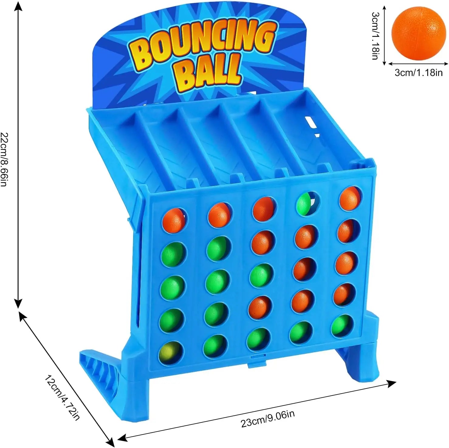 Suntomo Bounce Balls Shots Game, Connect Four Jumping Ball Game, 4 in a Row Ball Bounce Game, Bounce Ball Game Family Party Games, Funny Ball Tabletop Game Toys for Adults and Kids ( Small )