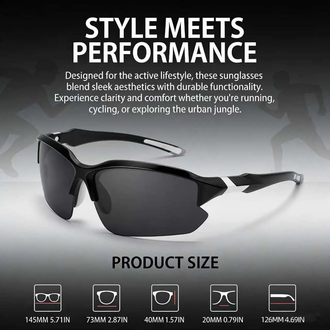 4 Pack Polarized Sports Sunglasses for Men Women, Rimless UV400 Protection Shades, Windproof Anti-Glare Lightweight Comfort Fit for Running Fishing Golf Driving Cycling & All Outdoor Activities