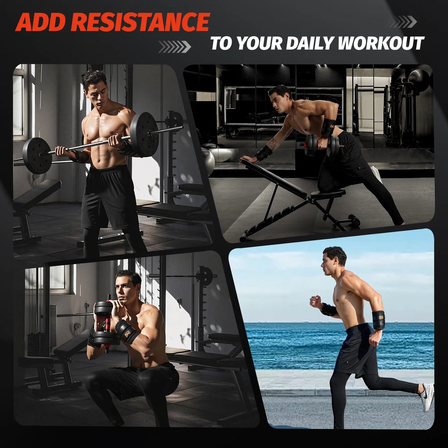 Adjustable Wrist Weights, Arm Weights for Women Men, Removable Weighted Wrist Weights for Fitness Workout, Running, Jogging, 1Pair 2 Pack (Wrist Weight 6.6 LBS)