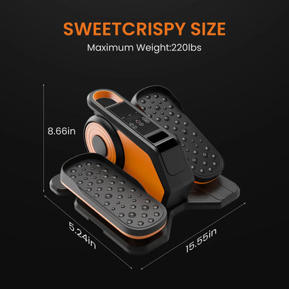 Under-Desk Elliptical Machine–Compact & Quiet Mini Pedal Exerciser with Adjustable Speed, LED Display, Portable Fitness Solution for Home or Office Workouts