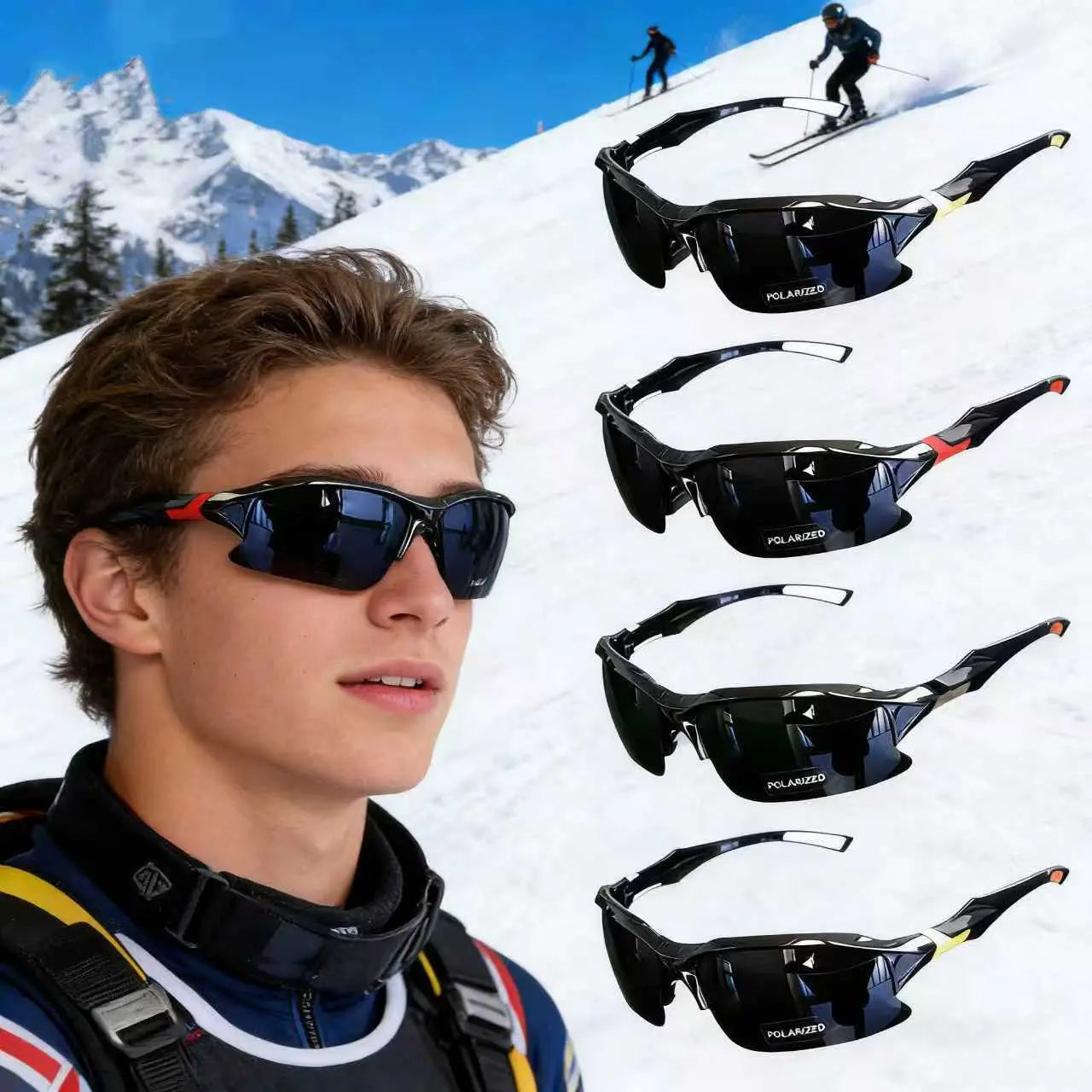 4 Pack Polarized Sports Sunglasses for Men Women, Rimless UV400 Protection Shades, Windproof Anti-Glare Lightweight Comfort Fit for Running Fishing Golf Driving Cycling & All Outdoor Activities