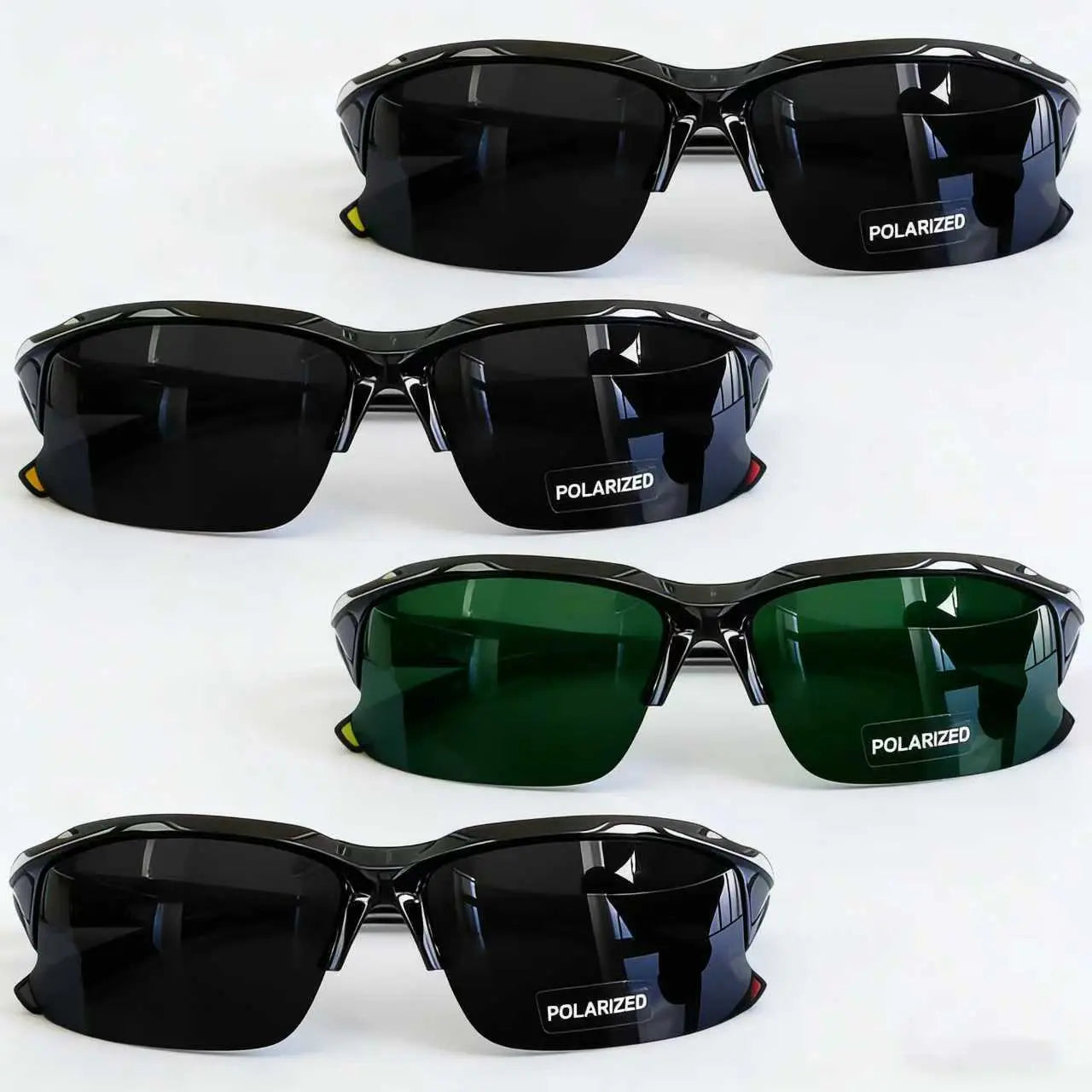 4 Pack Polarized Sports Sunglasses for Men Women, Rimless UV400 Protection Shades, Windproof Anti-Glare Lightweight Comfort Fit for Running Fishing Golf Driving Cycling & All Outdoor Activities