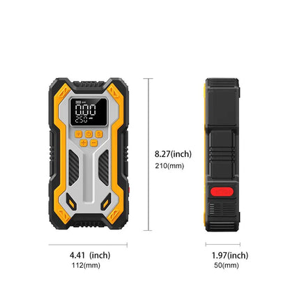 Car Battery Jump Starter with Air Compressor 150PSI Charger, Jump Starter Jump Box (All Gas 12L Diesel, Bikes, Balls, Etc.), Car Battery Jumper Starter Portable Jumper Cables, Lights