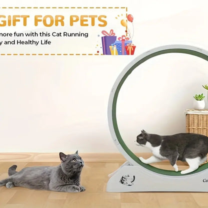 1Pc Whisker Wheels Fitness Pro - Carpeted Indoor Cat Running Wheel with Locking System, Treadmill Exerciser for Cats' Health, Fitness