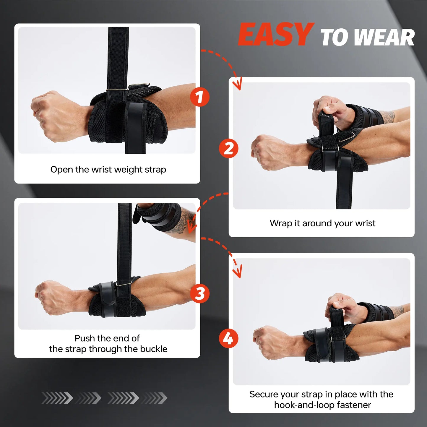 Adjustable Wrist Weights, Arm Weights for Women Men, Removable Weighted Wrist Weights for Fitness Workout, Running, Jogging, 1Pair 2 Pack (Wrist Weight 6.6 LBS)