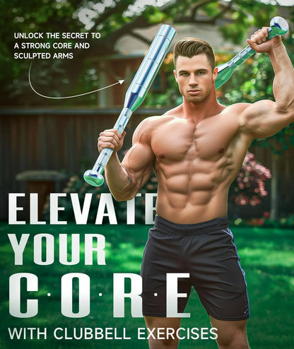 Adjustable Macebell, 6/8-In-1 Indian Club Weighted for Strength Training (6.6/8.8/11/13.2/15.4/17.6/19.8/22Lbs), Shoulder & Grip Workouts, Progressive Weight System