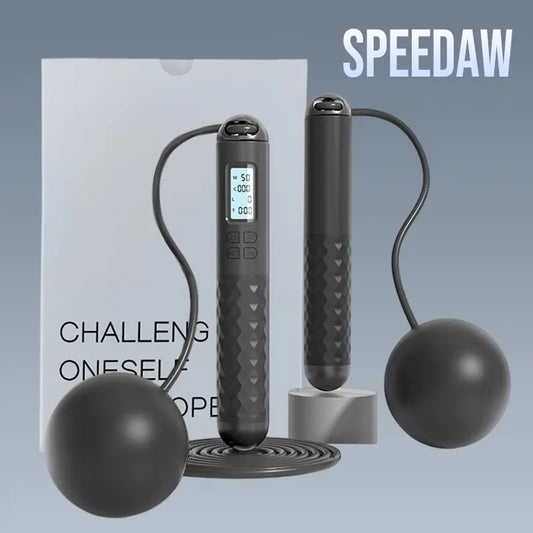 Speedaw Smart Cordless Jump Rope - LED Screen Dynamically Record Motion Data, Ergo Grips & HIIT & Cardio Fast Cals Burn & Home Gym Travel, Workout Exercise