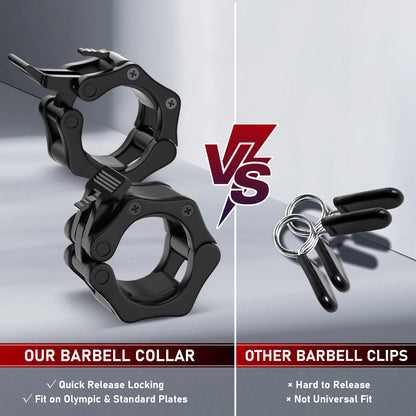 Barbell Collar Olympic Barbell Clamps 2 Inch Barbell Clips 2Pcs Quick Release for Weightlifting Bar