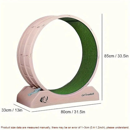 1Pc Whisker Wheels Fitness Pro - Carpeted Indoor Cat Running Wheel with Locking System, Treadmill Exerciser for Cats' Health, Fitness